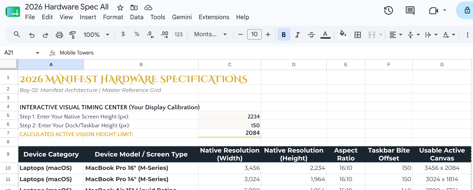 2026 Hardware Spec
